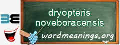 WordMeaning blackboard for dryopteris noveboracensis